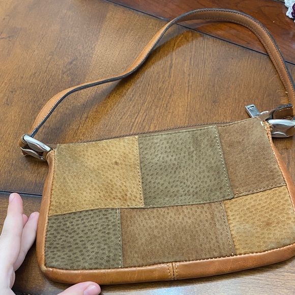Chiarini Handbags - Patchwork Suede Leather Bag in Tan and Brown